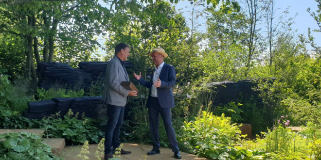 Designer Andy Sturgeon with Joe Swift on The M&G Garden, Best in Show winner 2019